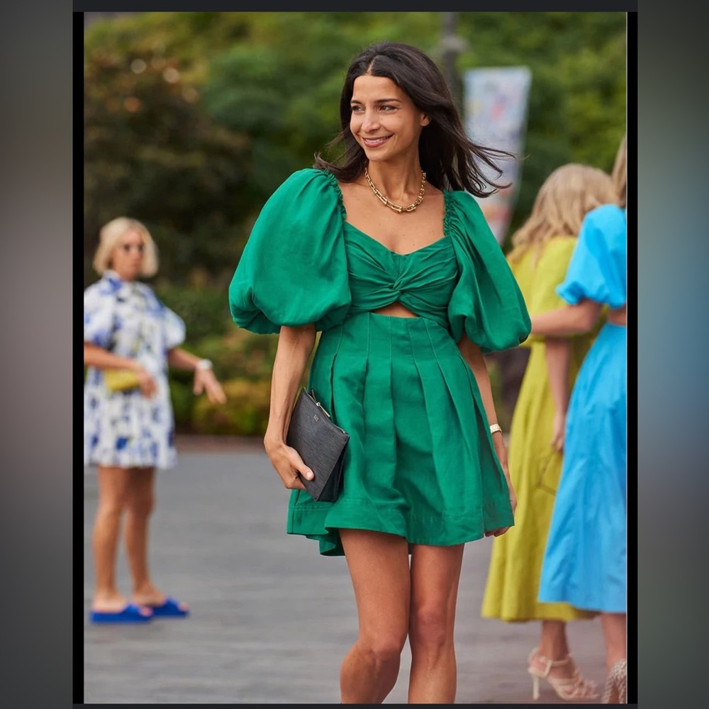 Brand new green linen house of Harlow dress